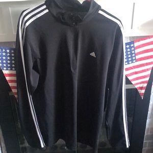 Adidas bllack quarter zip, unisex